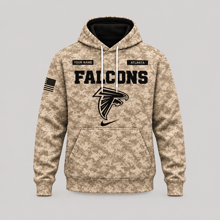 Atlanta Falcons | Personalized Desert Camo Military Hoodie