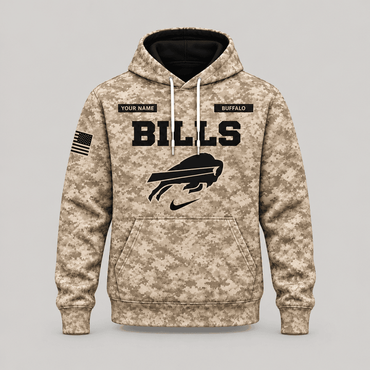Buffalo Bills | Personalized Desert Camo Military Hoodie