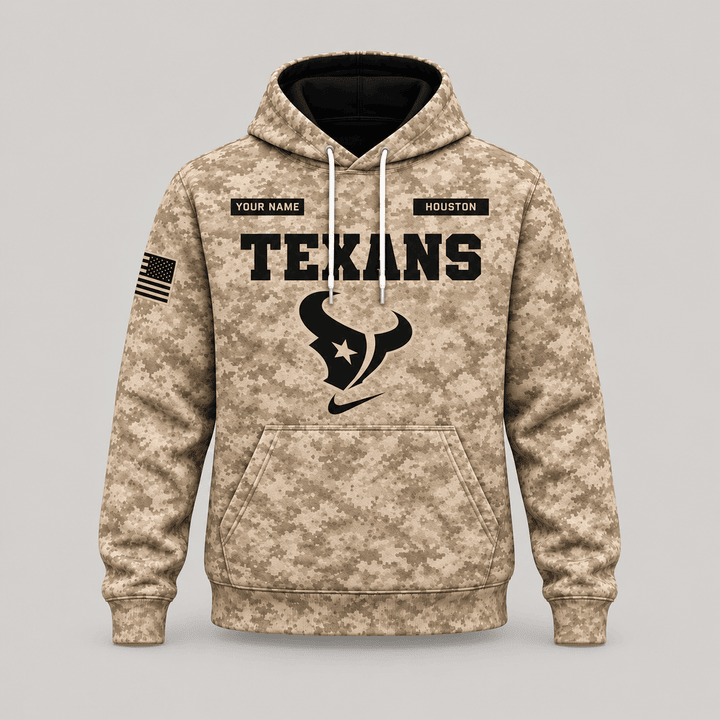 Houston Texans | Personalized Desert Camo Military Hoodie