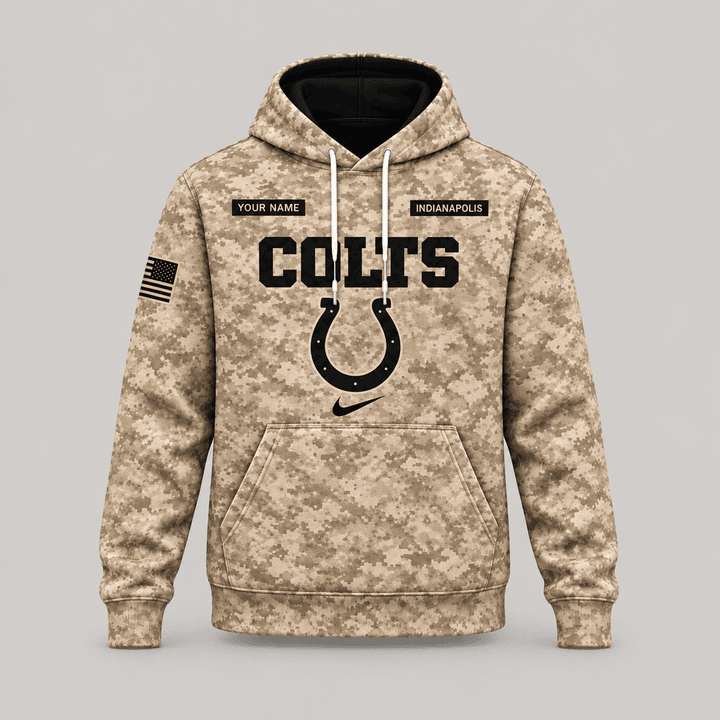 Indianapolis Colts | Personalized Desert Camo Military Hoodie