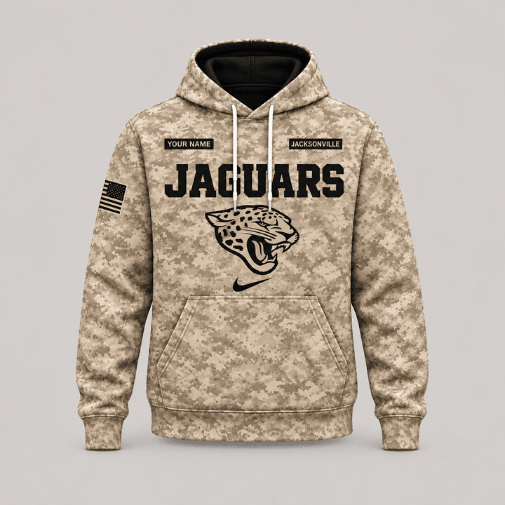 Jacksonville Jaguars | Personalized Desert Camo Military Hoodie