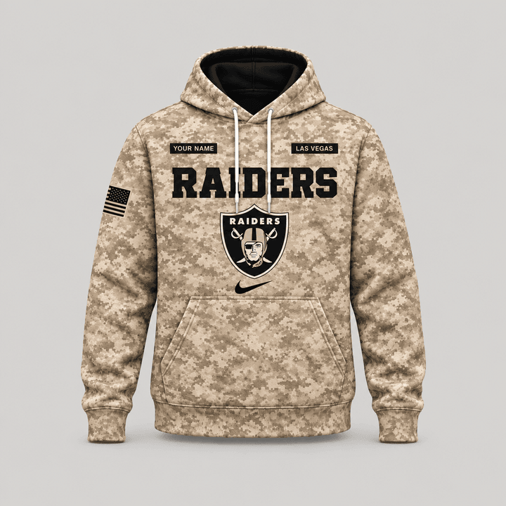 Las Vegas Raiders | Personalized Desert Camo Military Hoodie