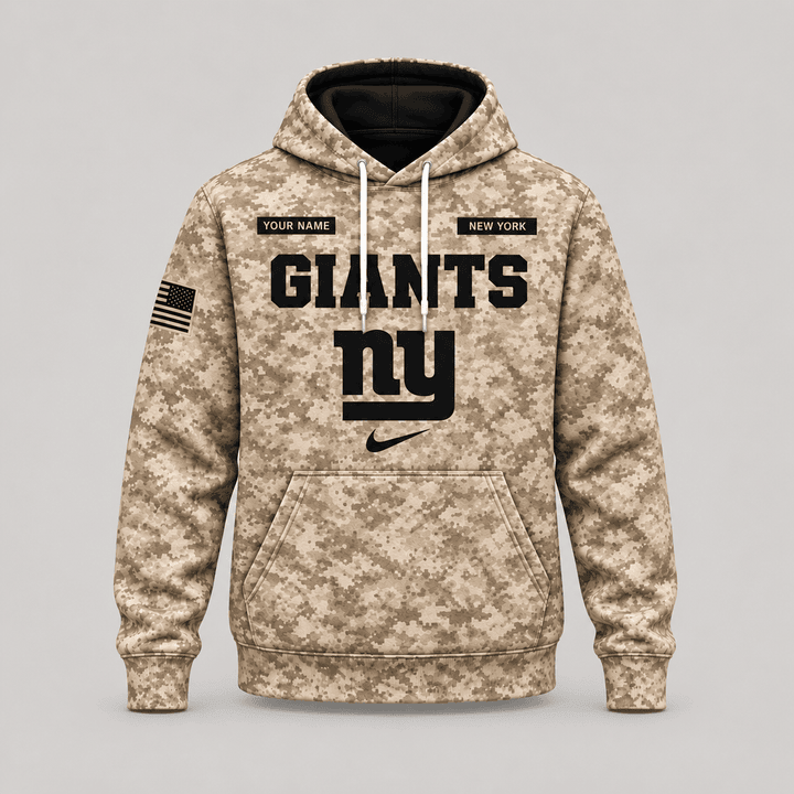 New York Giants | Personalized Desert Camo Military Hoodie