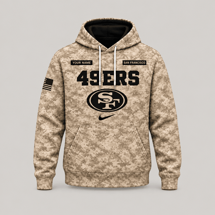 San Francisco 49ers | Personalized Desert Camo Military Hoodie