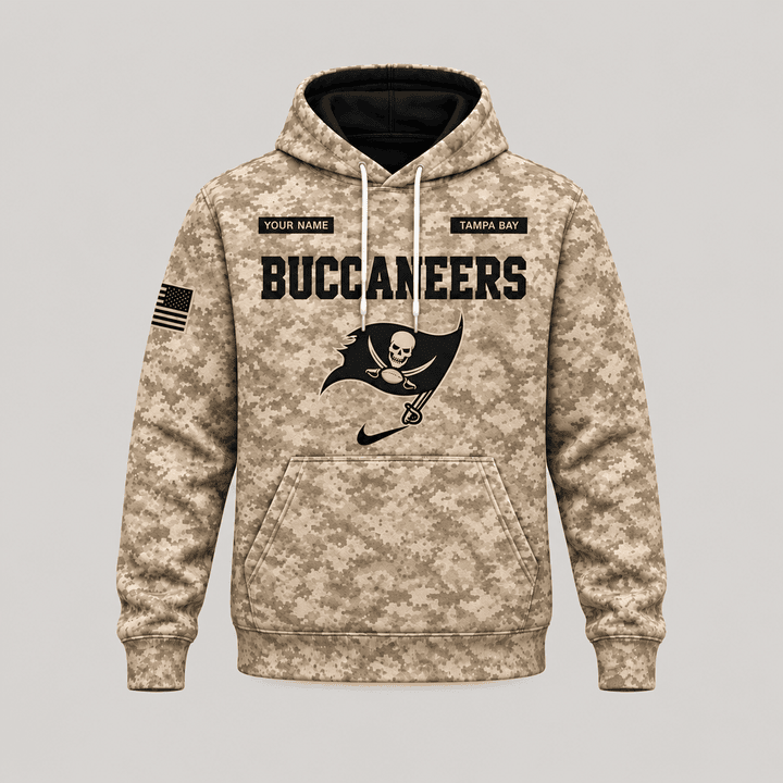 Tampa Bay Buccaneers | Personalized Desert Camo Military Hoodie