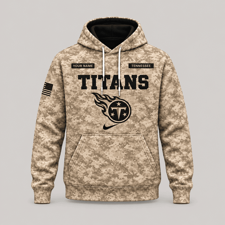 Tennessee Titans | Personalized Desert Camo Military Hoodie