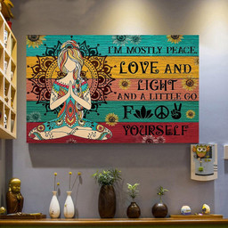 Hippe Canvas - I'm Mostly Peace, Love and Light and a Little go F Yourself - Christian Wall Decor / Horizontal Canvas - Wall Art -