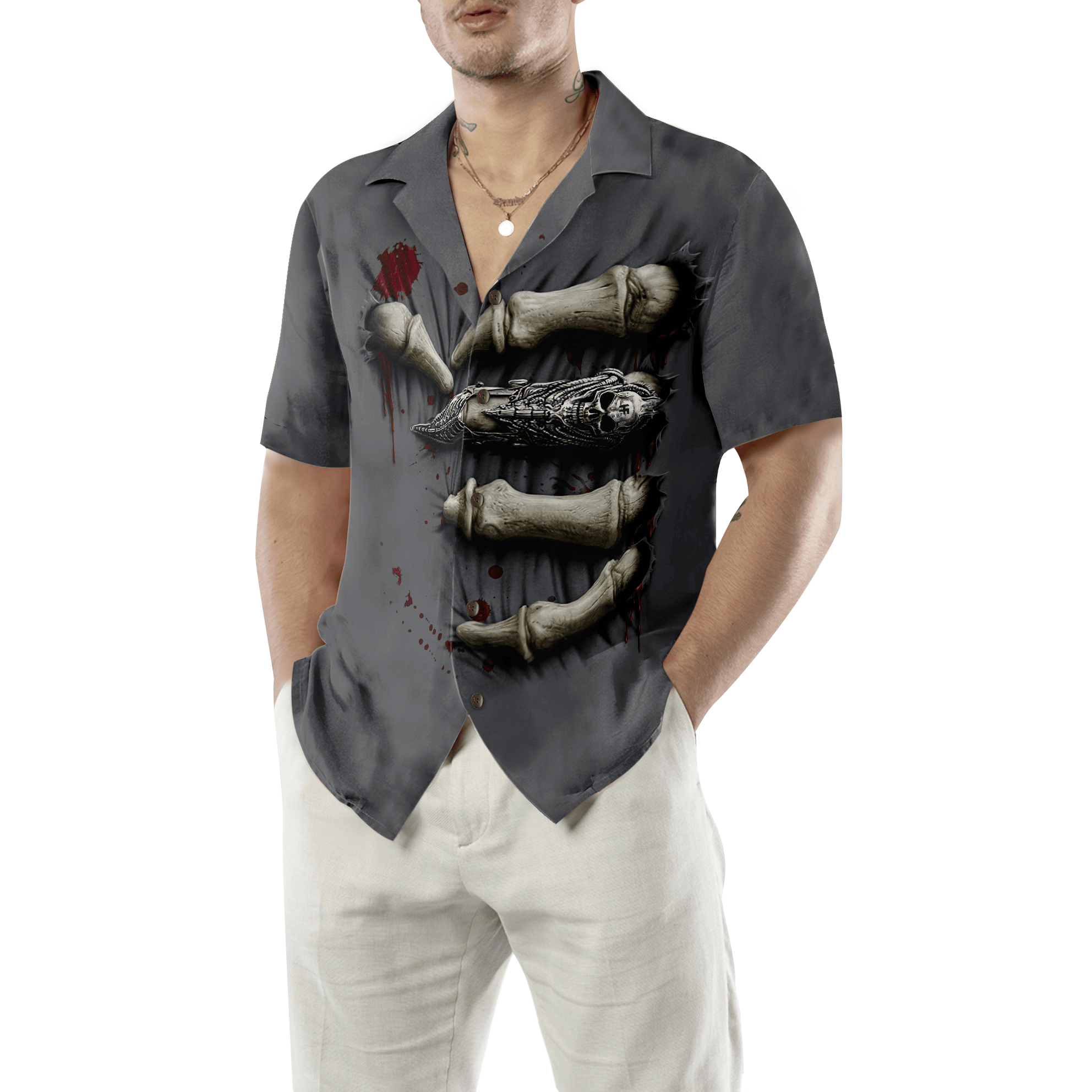 Death Hand Halloween Shirt Hawaiian Shirt