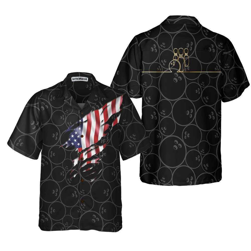 Bowling American Flag Hawaiian Shirt, Unique Bowling Shirt, Best Gift For Bowling Players