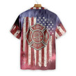 American Flag Fire Dept Firefighter Hawaiian Shirt, Fire Department Logo Firefighter Shirt For Men