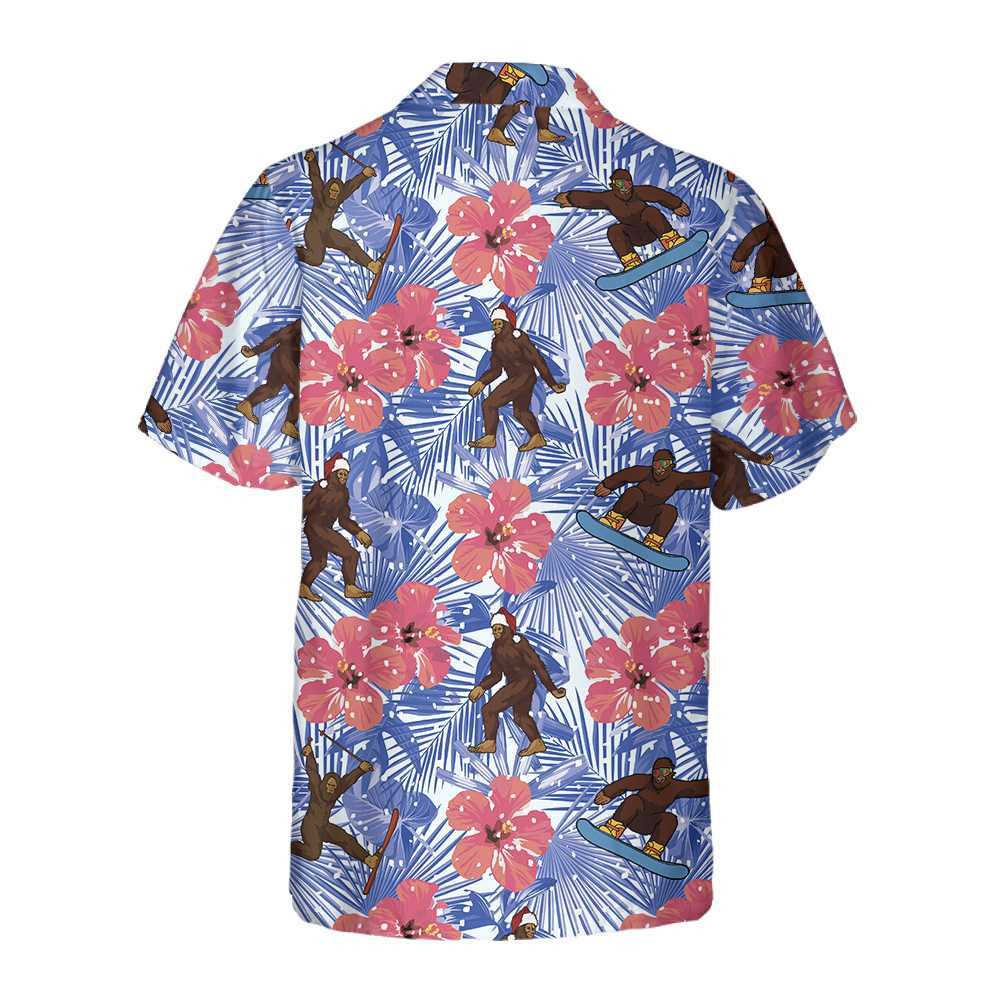 Tropical Christmas Bigfoot Hawaiian Shirt, Funny Christmas Bigfoot Shirt, Gift For Christmas