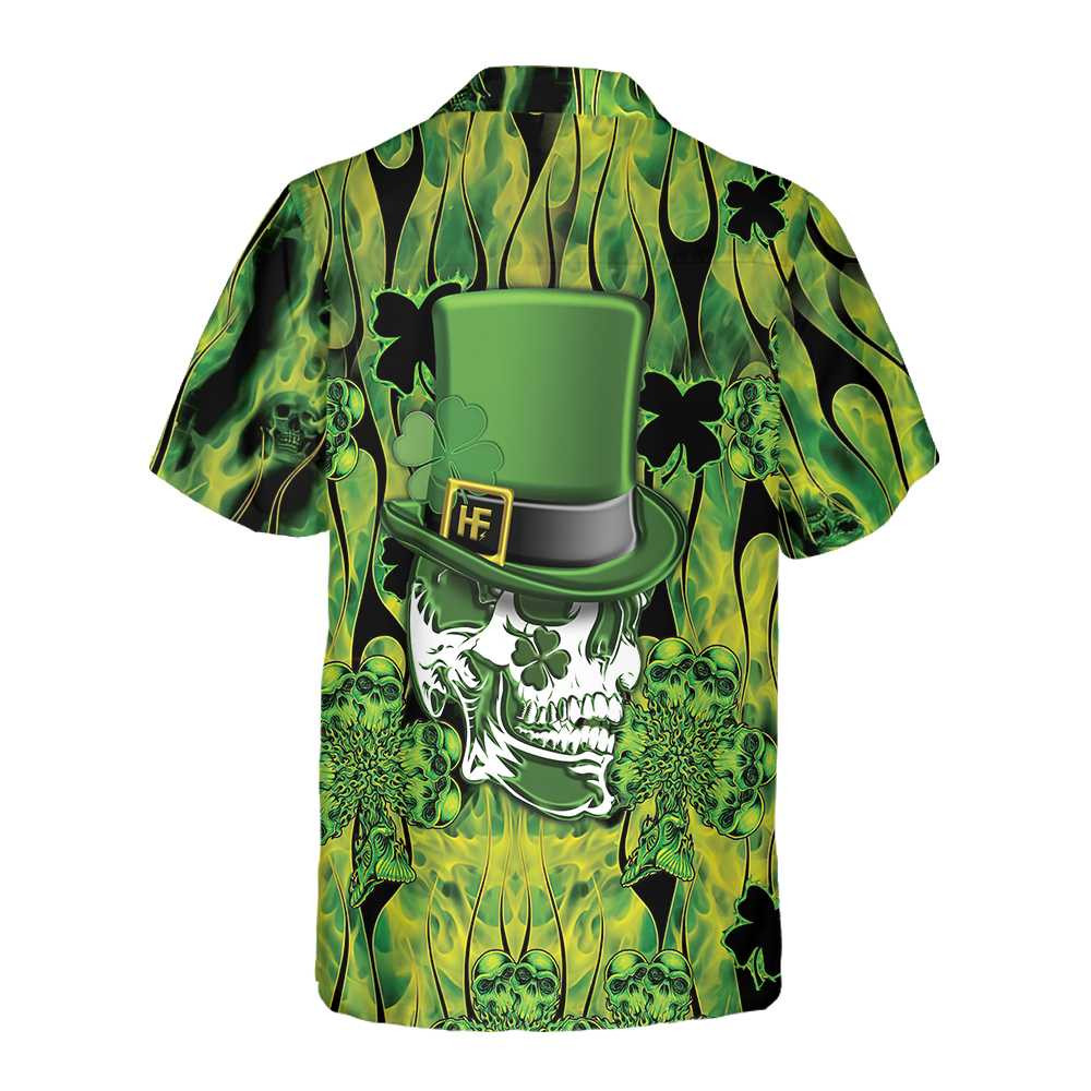 Irish Skull Saint Patricks Hawaiian Shirt, St. Patricks Day Shirt, Cool St Patrick's Day Gift