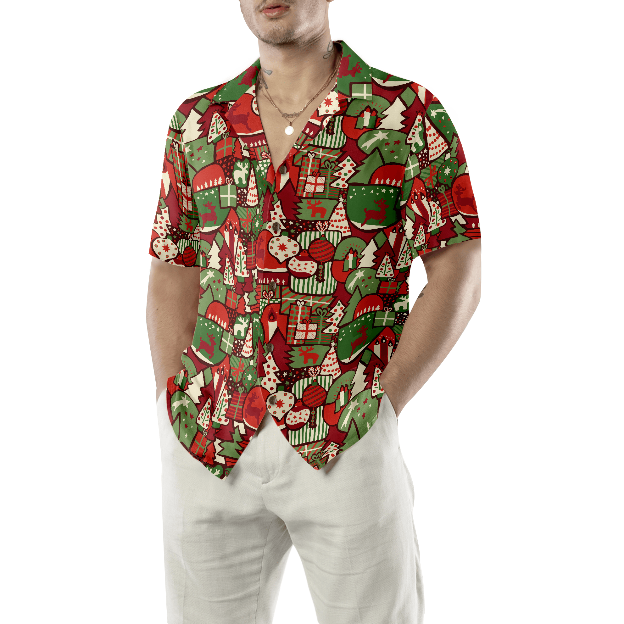 Hawaiian Shirts, Christmas Gift Pattern Shirt Short Sleeve, Christmas Shirt Idea Gift For Men and Women