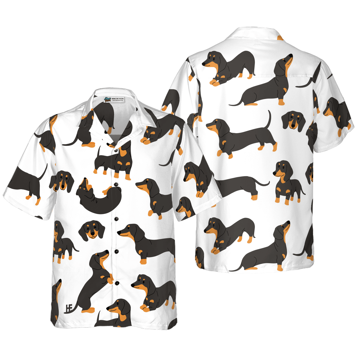 Dachshund Pattern Hawaiian Shirt