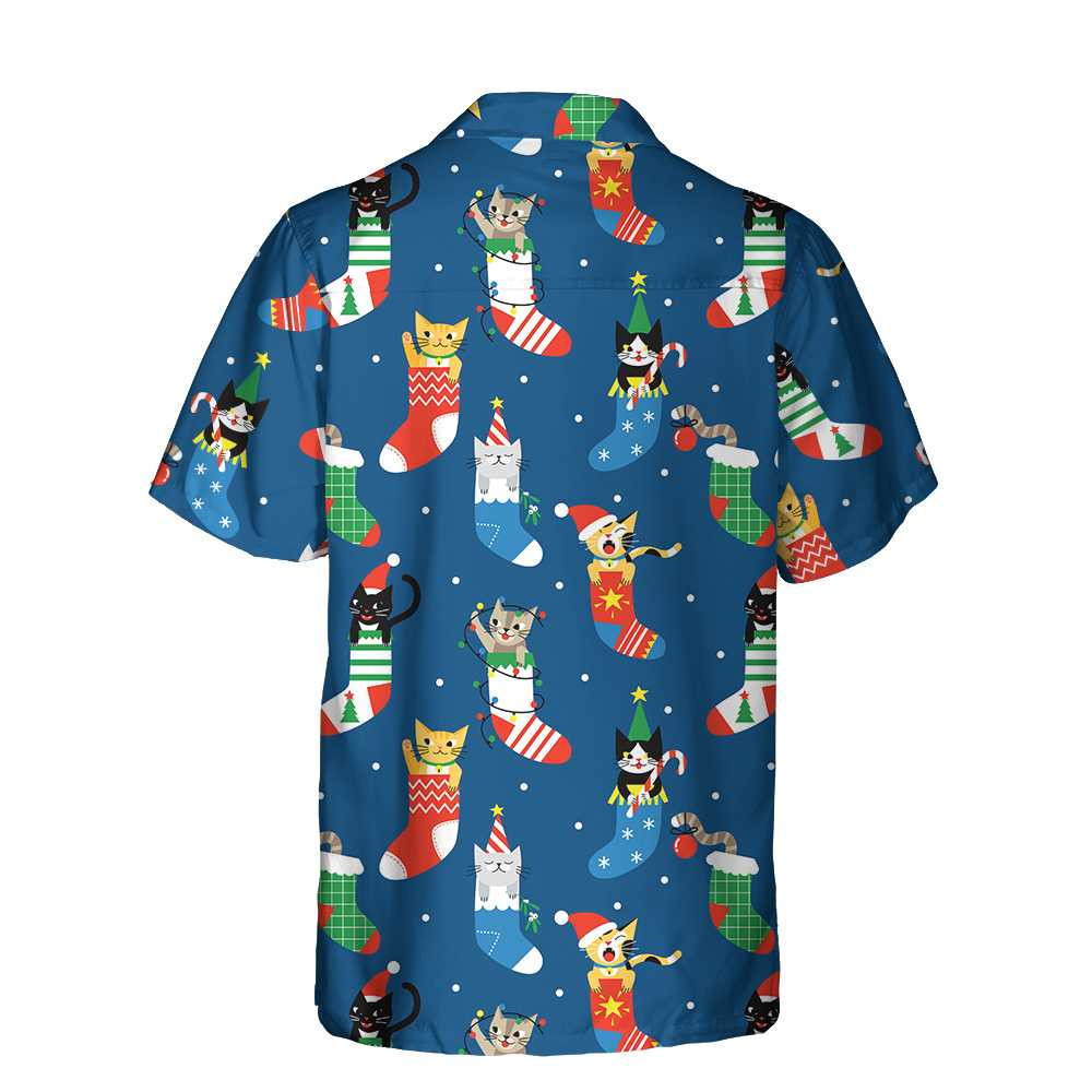 Cute Cats In Christmas Socks Hawaiian Shirt, Christmas Cat Shirt, Best Christmas Gift