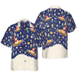 Hyperfavor Christmas Snowman Surfing Hawaiian shirt, Christmas Shirts Short Sleeve Button Down Shirt For Men And Women