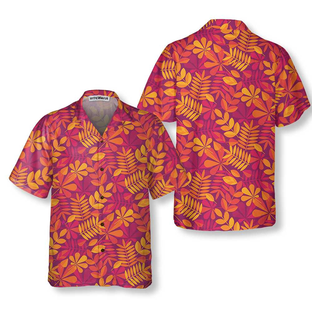 Autumn Leaves Seamless Pattern For Thanksgiving Hawaiian Shirt, Fall Thanksgiving Shirt, Gift For Thanksgiving Day