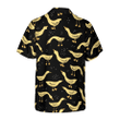 Ducks In Darkness Hawaiian Shirt For Men, Black And Yellow Banana Duck Pattern Hawaiian Shirt