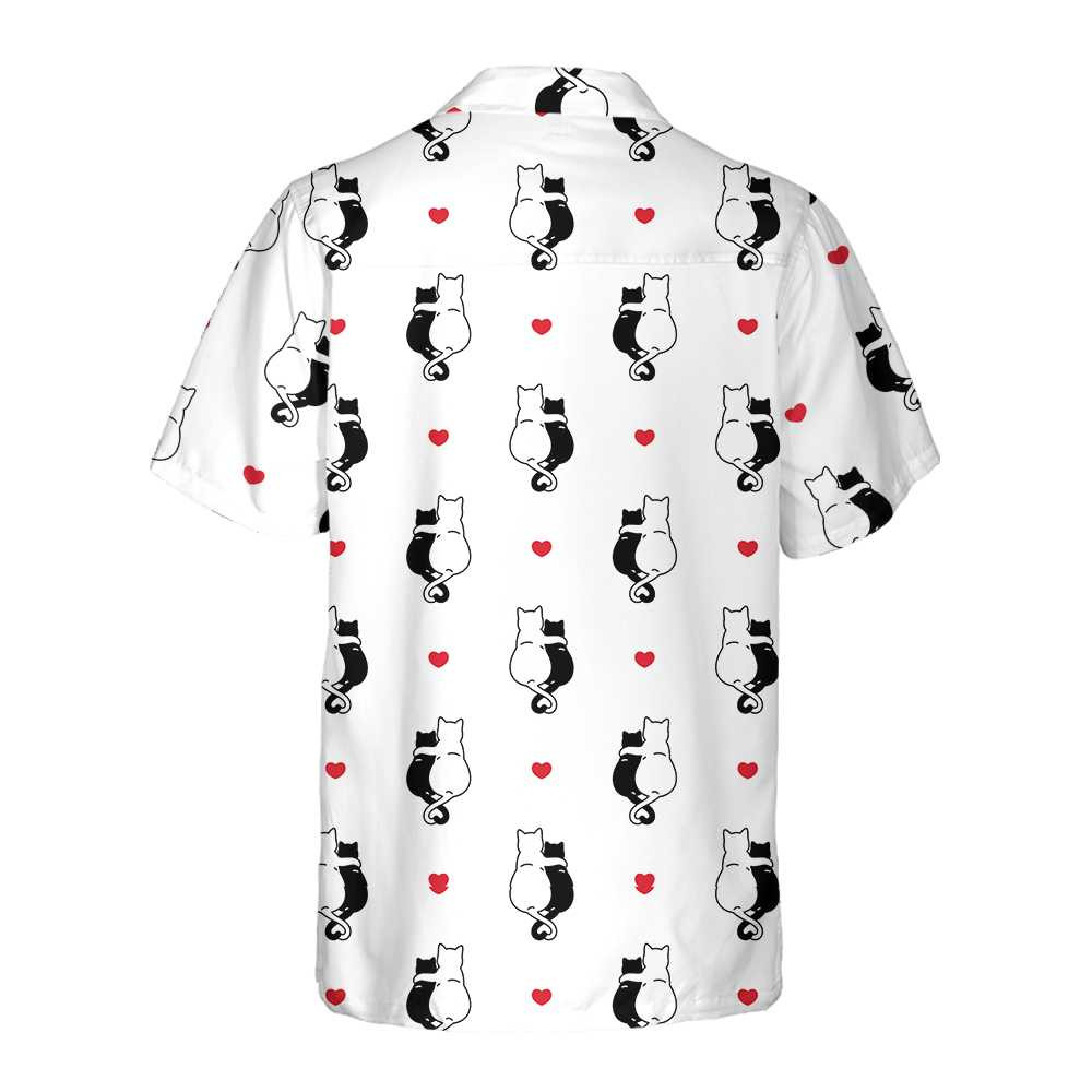 Valentine Heart Kitten Hawaiian Shirt, Valentine Day Shirt For Couples, Valentine Day Gift Ideas