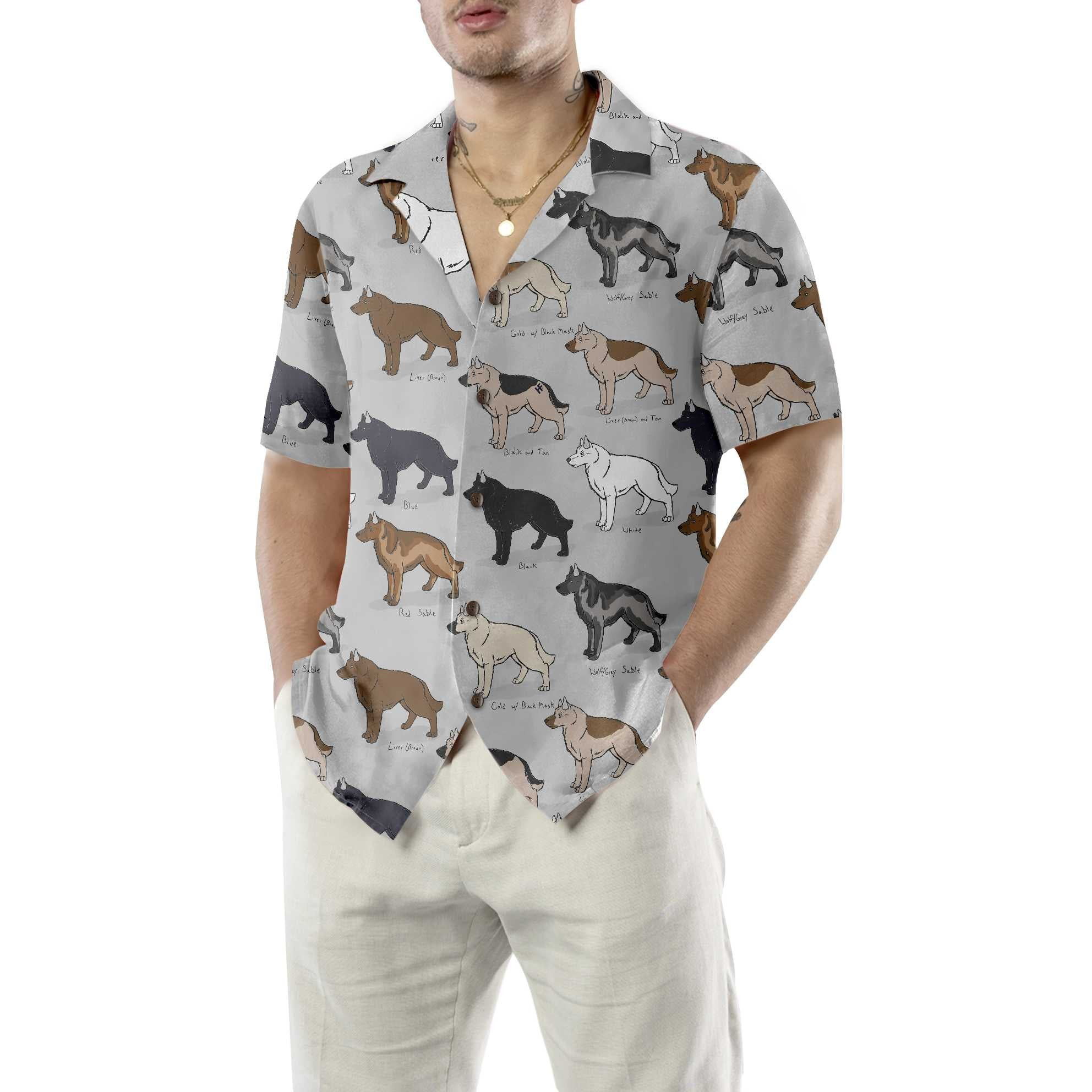 German Shepherd Dog Hawaiian Shirt, Funny German Shepherd Shirt, Dog Hawaiian Shirt For Adults
