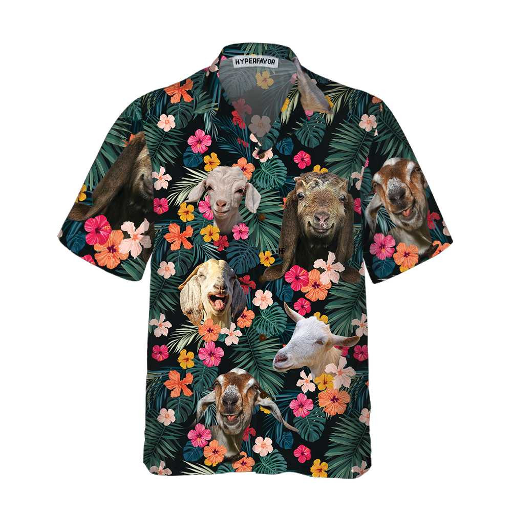 Goat Aloha Hawaiian Shirt, Funny Goat Shirt For Adults, Goat Print Shirt