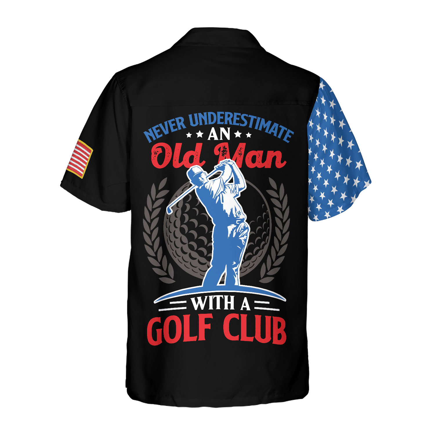 Skull Golf With American Flag Hawaiian Shirt