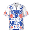 Artistic Longhorn Skull Texas Hawaiian Shirt For Men, White Blue Shirt Shirt For Texans, Texas Lovers