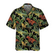 Dinosaur Tropical Pattern Hawaiian Shirt, Tropical Dinosaur Shirt, Printed Dino Shirt For Adults