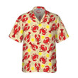Lobster Crab And Lemon Pattern Hawaiian Shirt, Unique Lobster Shirt, Lobster Print Shirt For Adults