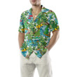 Surfing Dinosaur Hawaiian Shirt, Funny Dinosaur Shirt, Cool Printed Dino Shirt For Adults