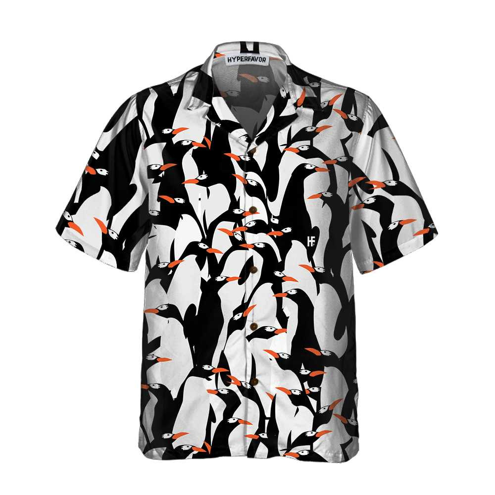 Penguin Colony Hawaiian Shirt, Cool Penguin Shirt For Men, Penguin Themed Gift Idea
