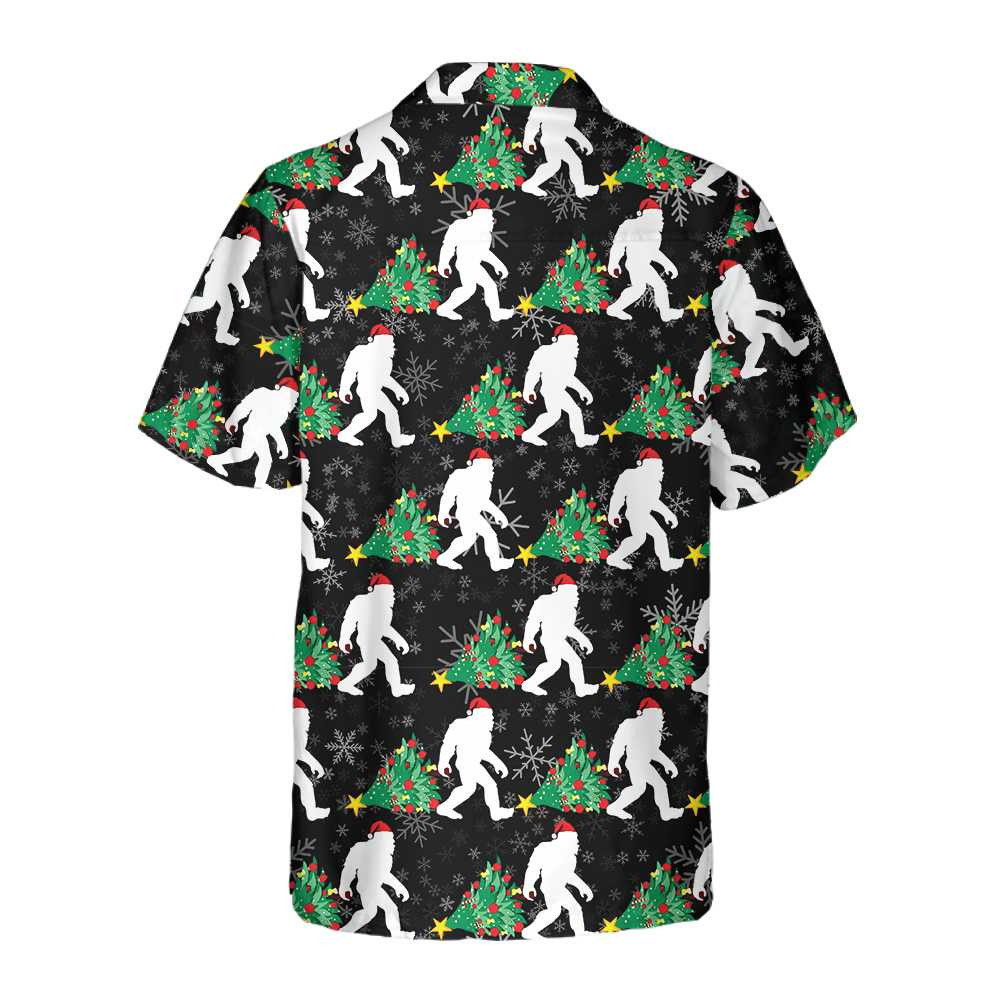Bigfoot For Christmas Hawaiian Shirt, Bigfoot Christmas Shirt, Funny Xmas Gift Idea