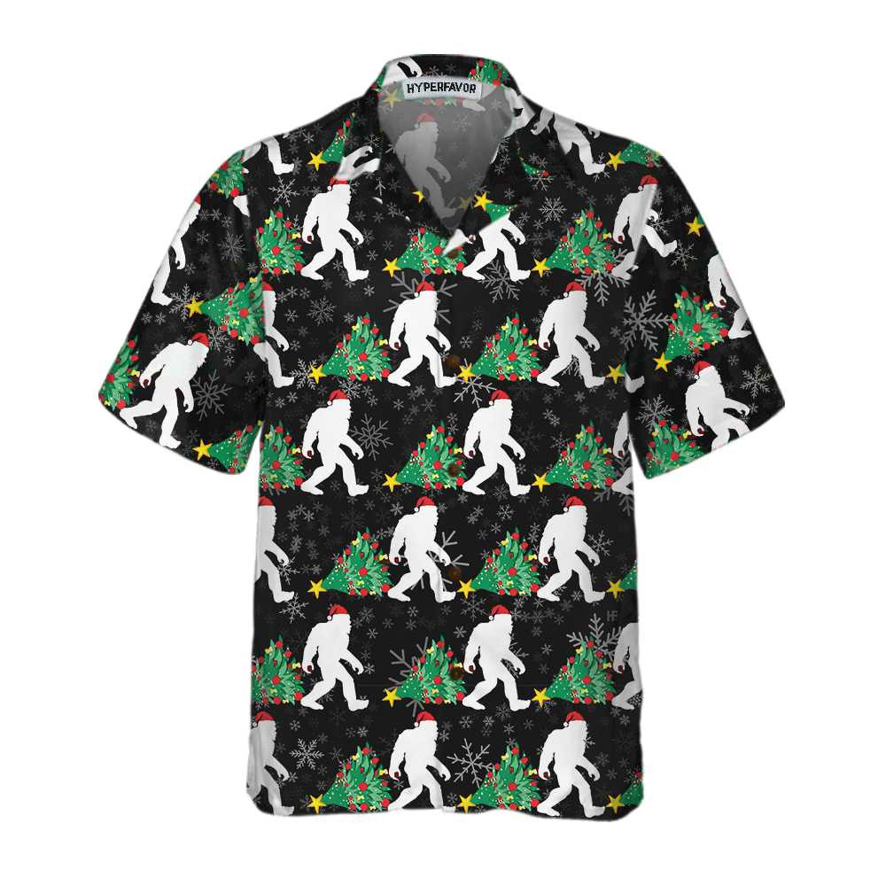 Bigfoot For Christmas Hawaiian Shirt, Bigfoot Christmas Shirt, Funny Xmas Gift Idea