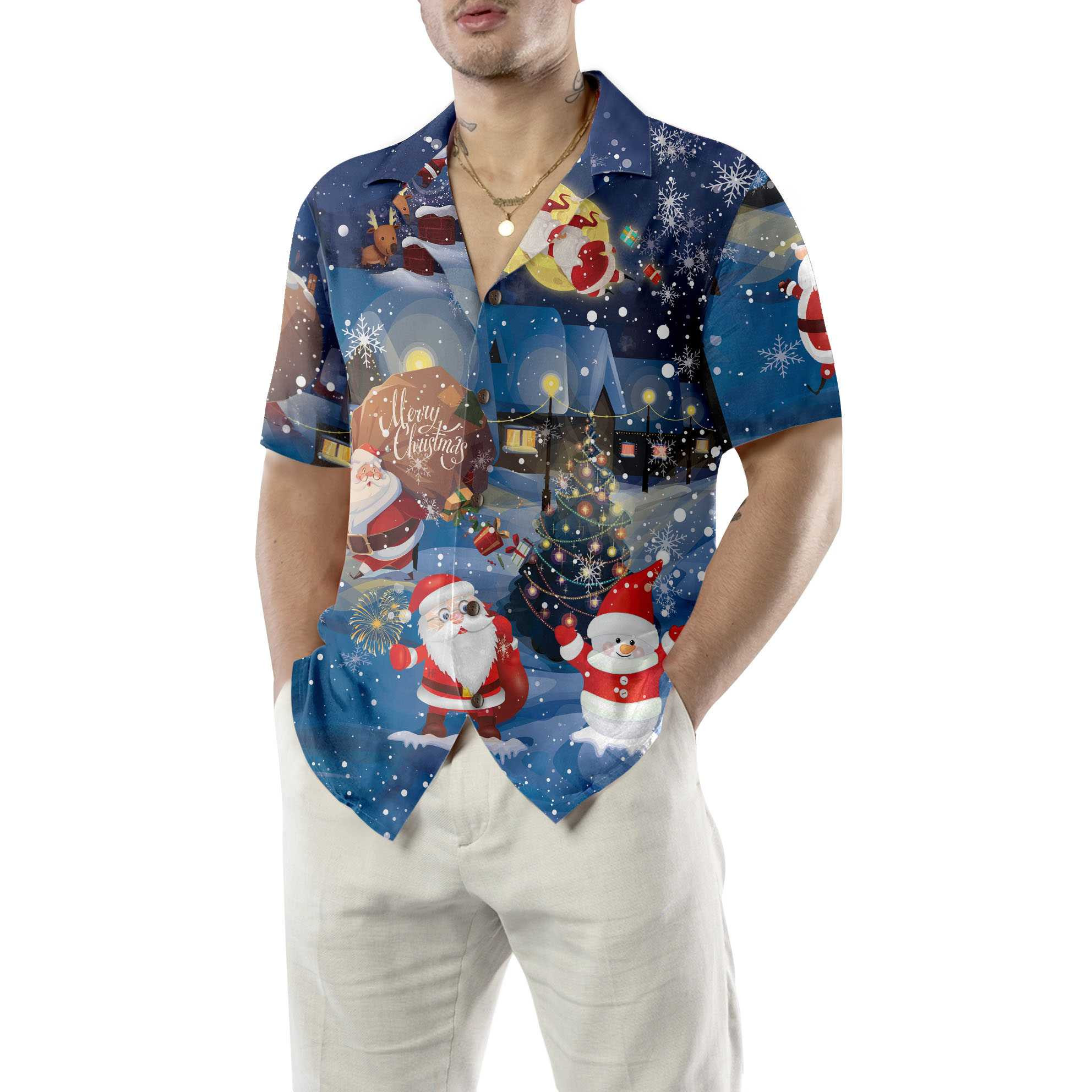 Merry Christmas Santa & Gifts Hawaiian Shirt, Funny Santa Claus Shirt, Best Gift For Christmas
