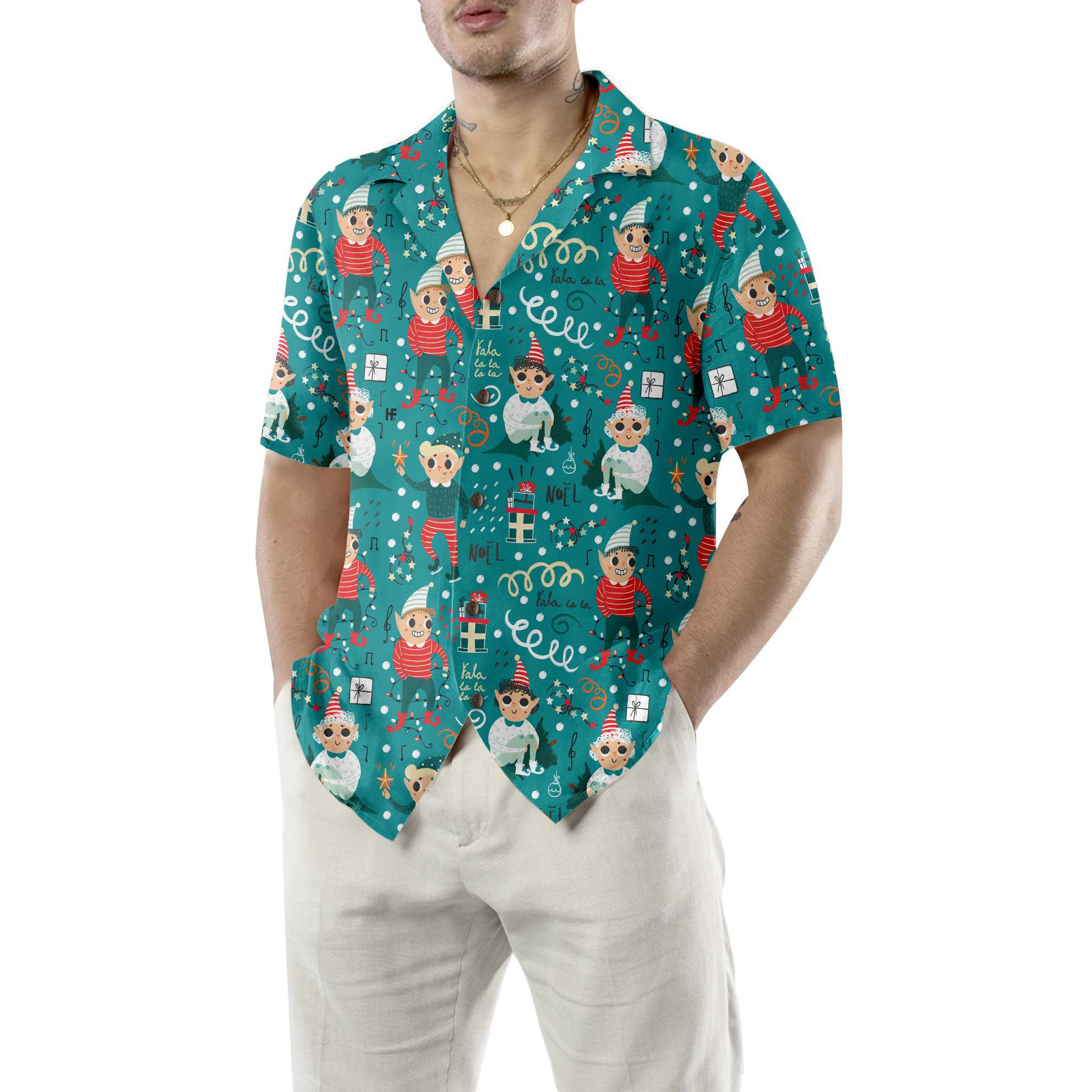 Playful Christmas Elves Hawaiian Shirt, Funny Elf Christmas Shirt, Best Christmas Gift Idea