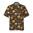 Floral Tasty Burgers Hawaiian Shirt, Funny Seamless Pattern Burger Shirt