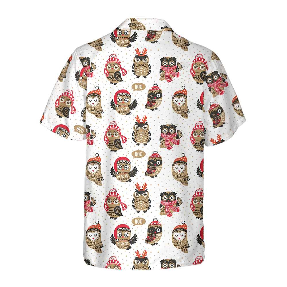 Christmas Owl With Knitted Hat Hawaiian Shirt, Funny Christmas Shirt, Best Christmas Gift Idea