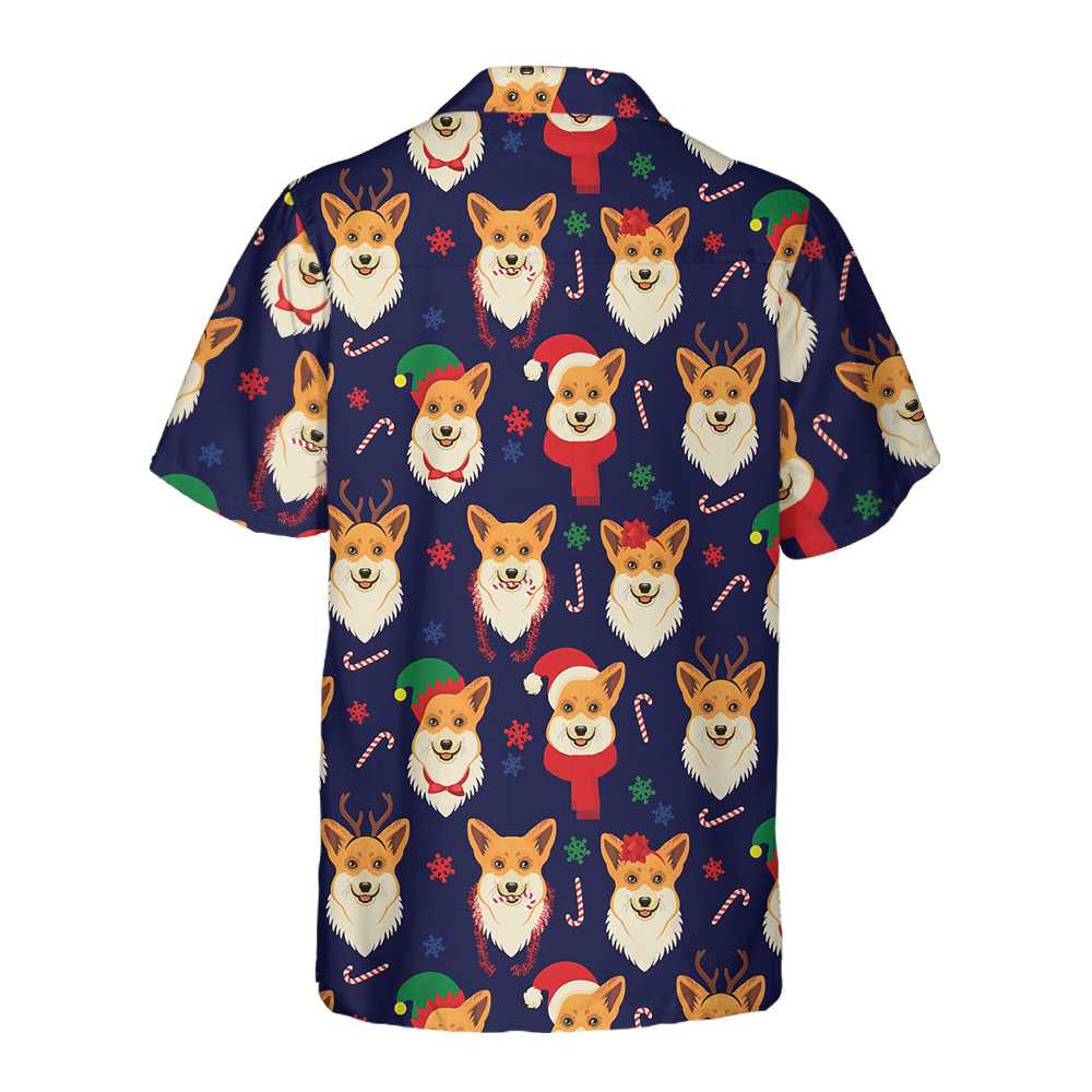 Christmas Corgis Pattern Hawaiian Shirt, Funny Corgi Dog Christmas Shirt, Christmas Gift For Dog Lovers