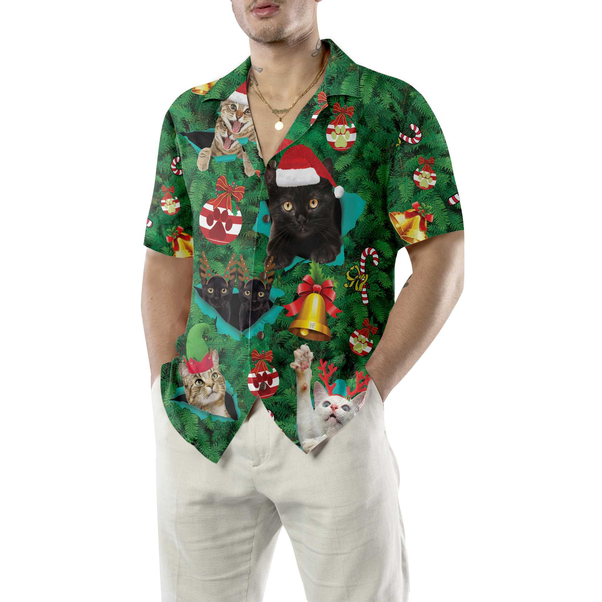 Cats For Christmas Hawaiian Shirt, Funny Christmas Cat Shirt, Best Gift For Christmas