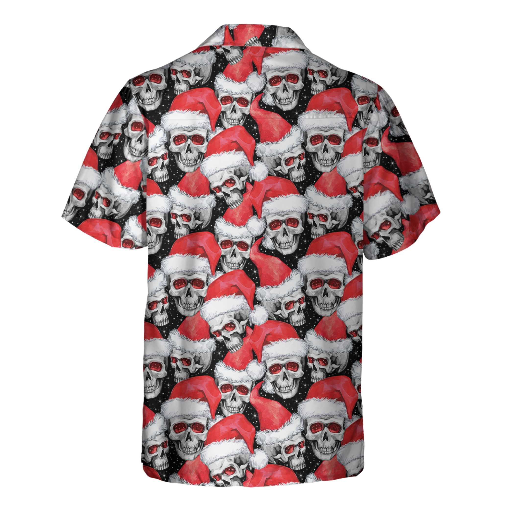Fashionable Christmas Skulls Hawaiian Shirt, Cool Christmas Hawaiian Shirt