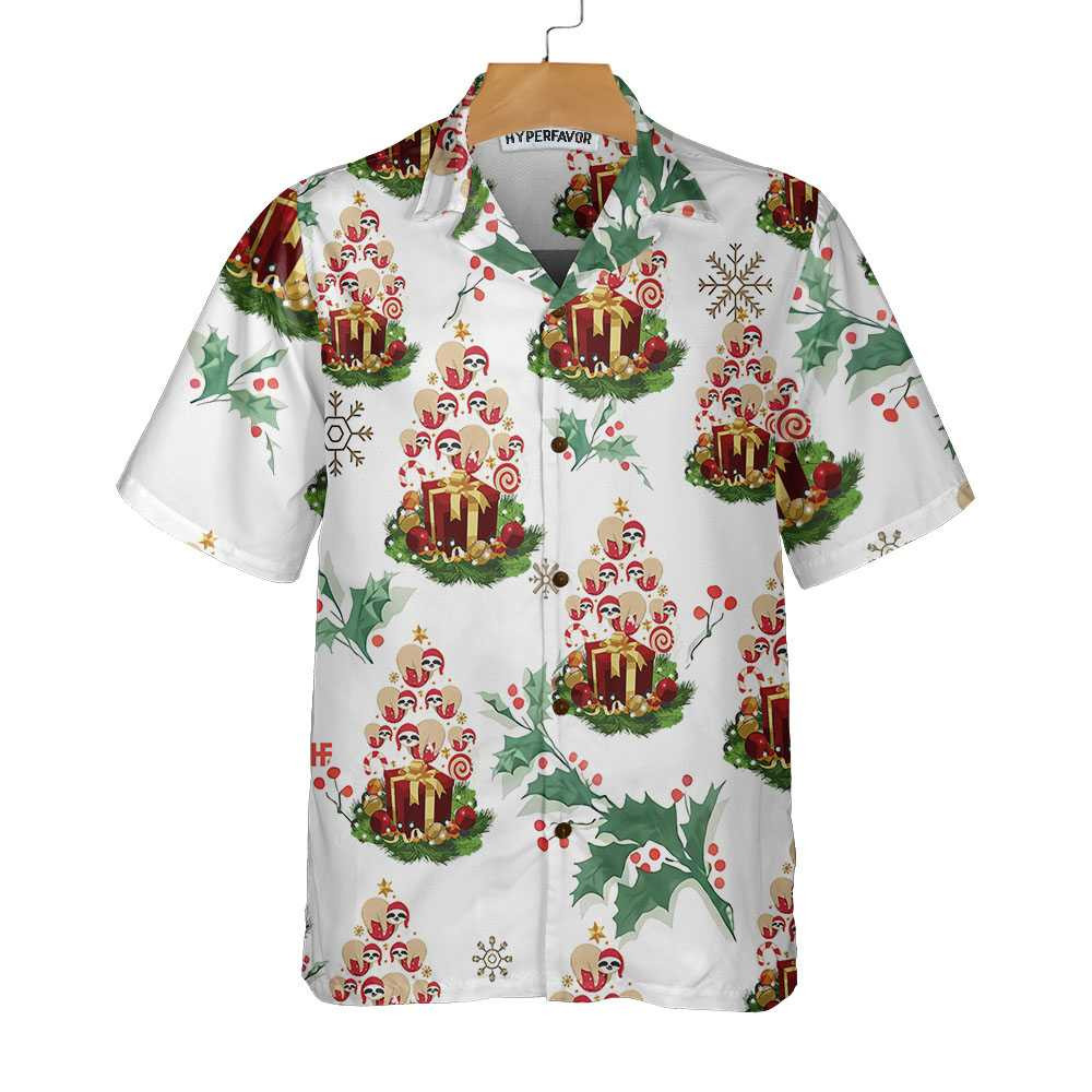 Funny Christmas Tree Sloths Hawaiian Shirt, Funny Christmas Shirt, Best Gift For Christmas