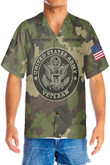 US Army Veteran Hawaiian Shirt, Green Camouflage Army Veteran Shirt