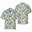 Flying Corgi Blue Hawaiian Shirt, Corgi Shirt For Men And Women