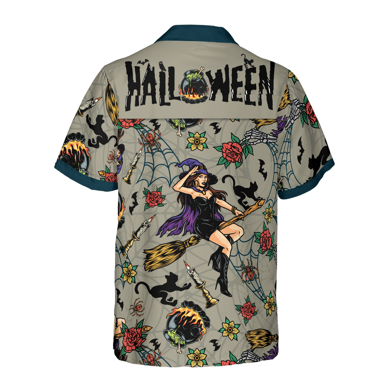 Halloween Witches Night Shirt For Men Hawaiian Shirt