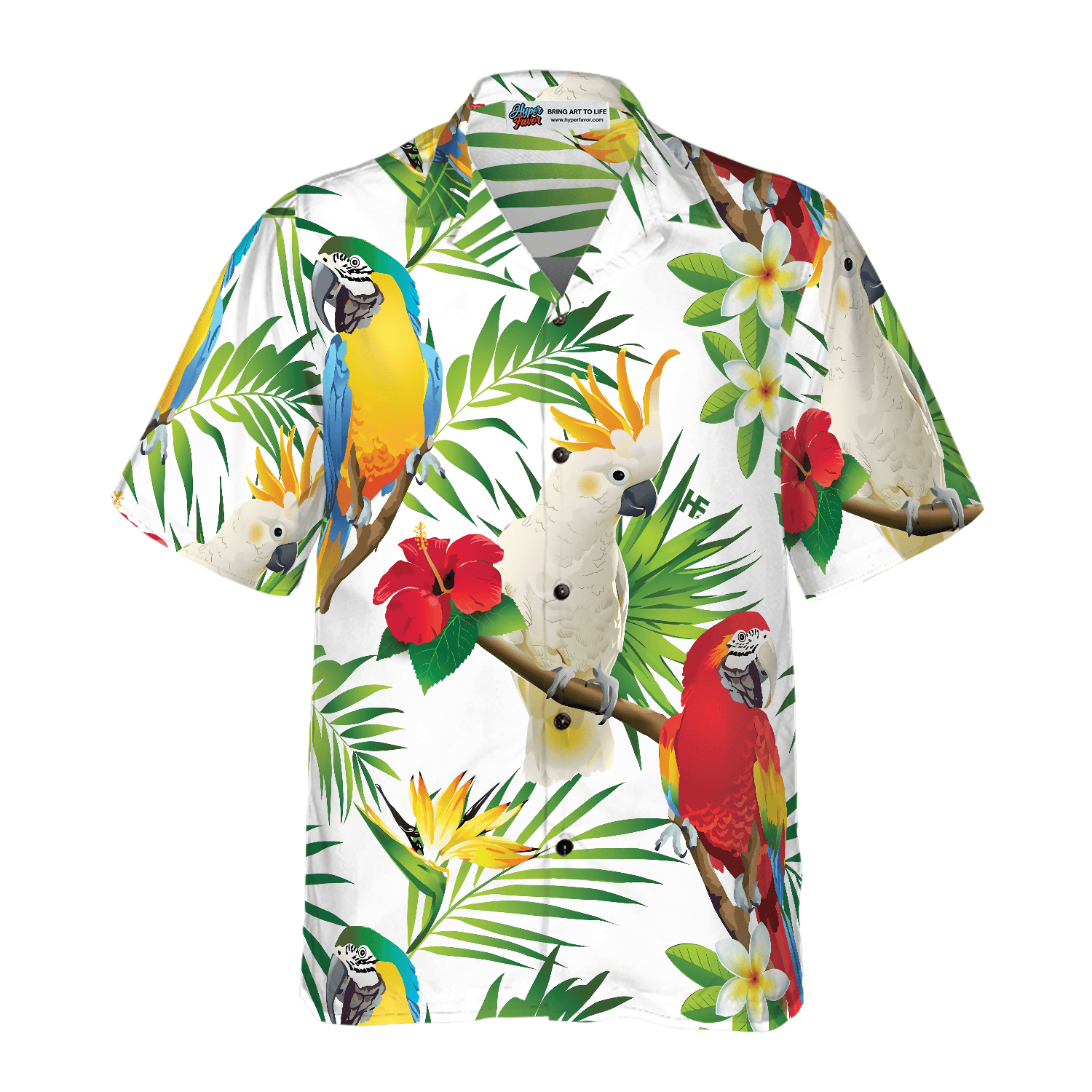Cockatoo In The Tropical Forest Parrot Shirt Hawaiian Shirt
