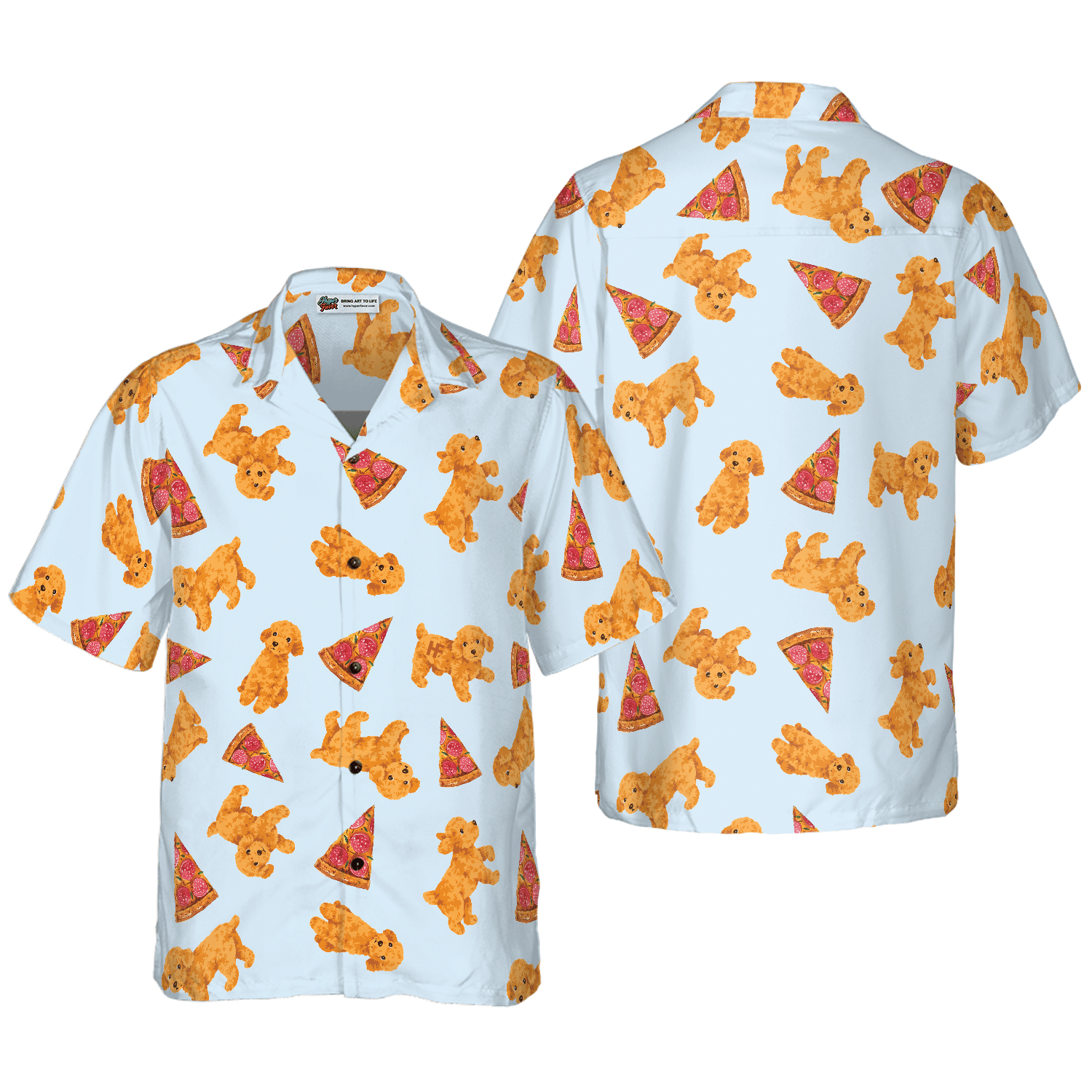 Pizza And Poodles Shirt For Men Hawaiian Shirt