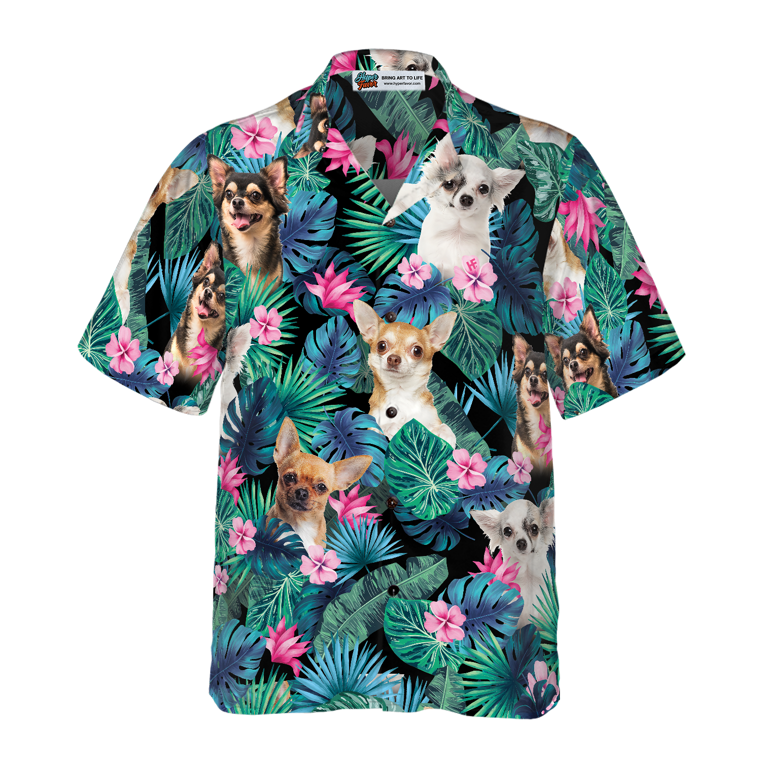 Tropical Chihuahua Dog Hawaiian Shirt