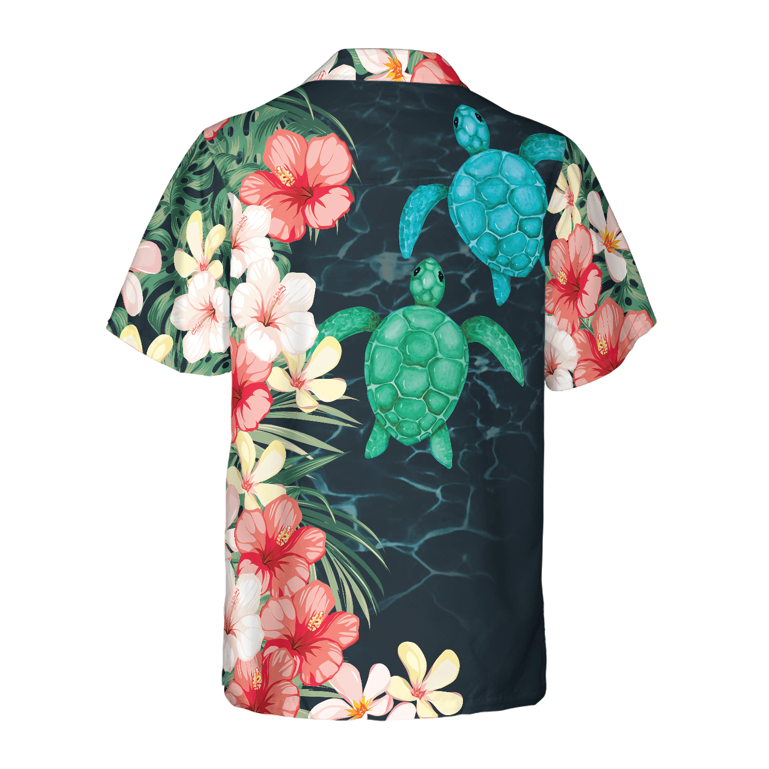 Tropical Sea Turtle And Flower Hawaiian Shirt