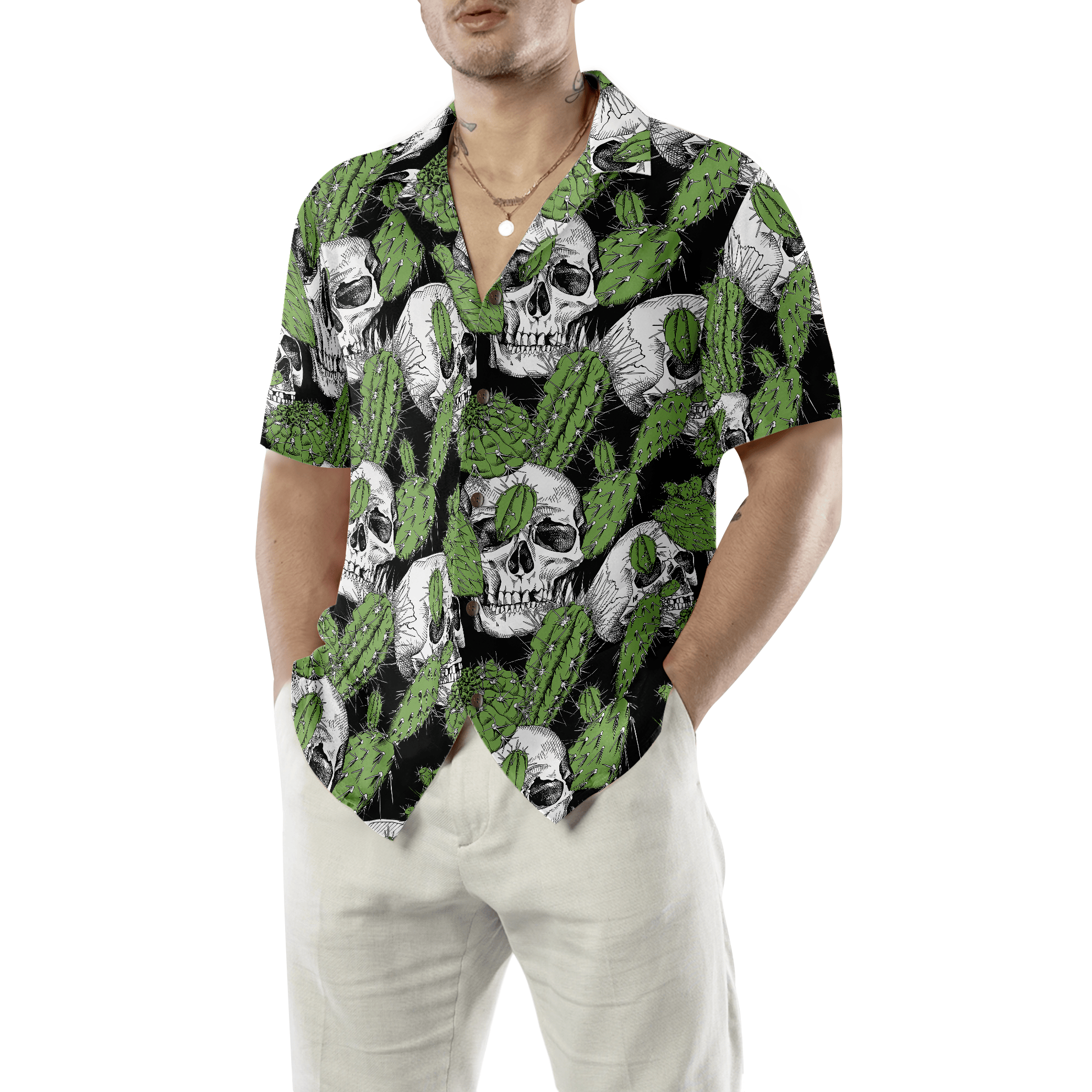 Cactus Skull Shirt For Men Hawaiian Shirt