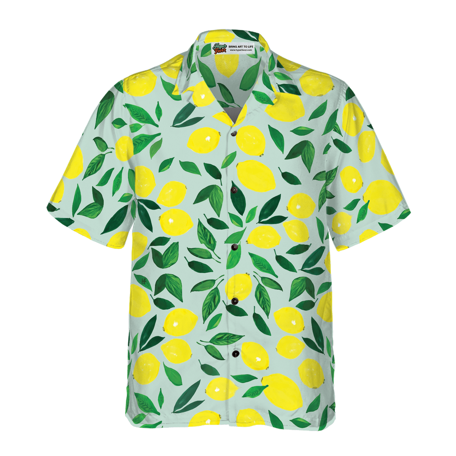 Tropical Lemon & Leaves Hawaiian Shirt
